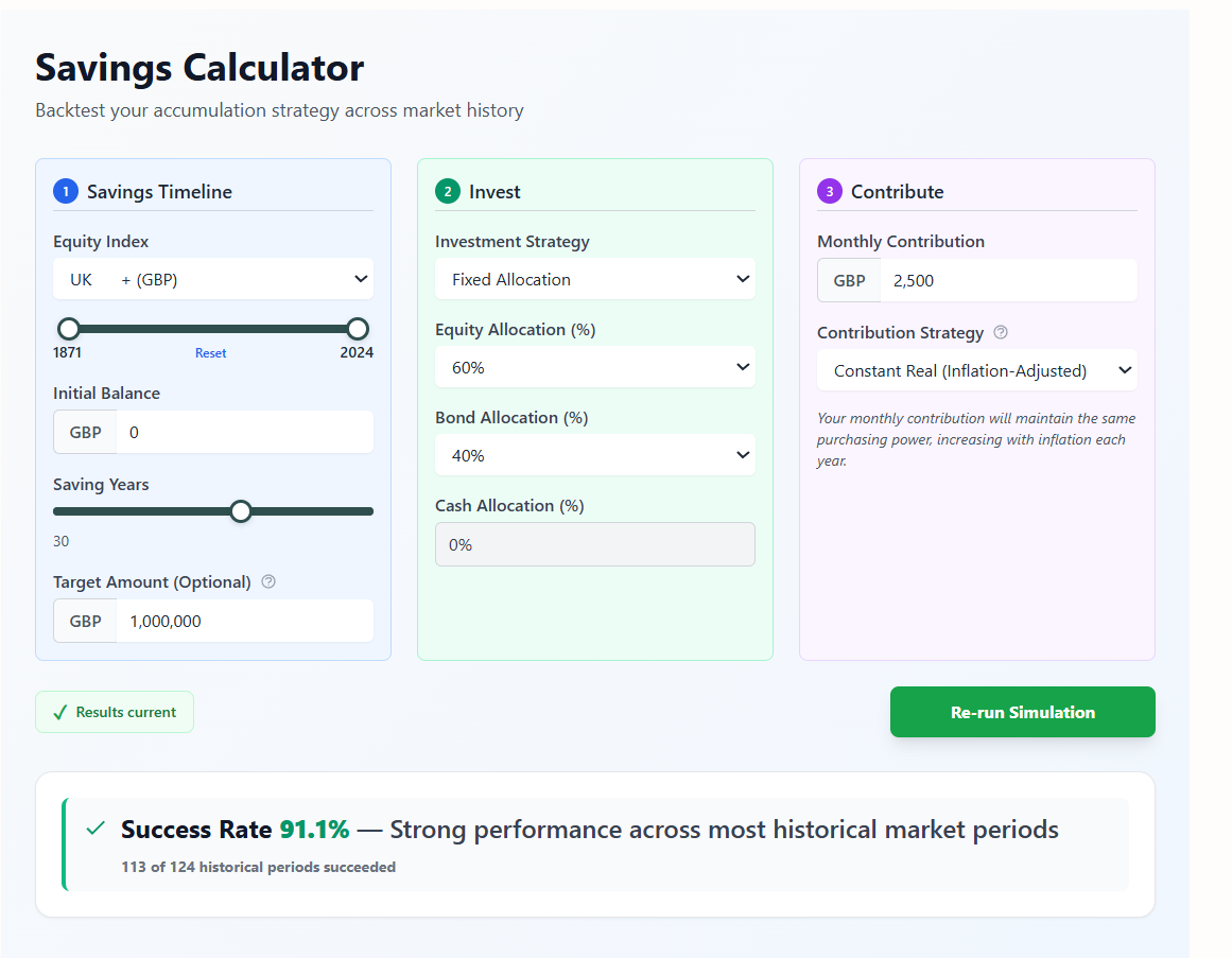 Bellavia Setup of Savings Screen for 3% UK
saving rate